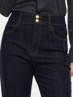 Cotton Cuffed Straight Leg Women Jeans GOELIA
