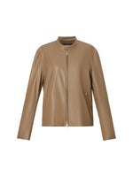 PU Leather H-Line Zip-Up Unisex Jacket GOELIA