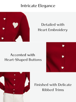 Tencel Wool Blend Heart Print Women Cardigan GOELIA