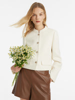 Goelia Women's Wool Blend Stand Collar Single-Breasted Women Jacket For Work And Daily GOELIA