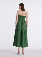 Cotton Spaghetti Strap Bowknot Tied Maxi Dress GOELIA