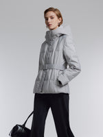 [Preview] Gathered Waist Belted Hooded Goose Down Jacket GOELIA