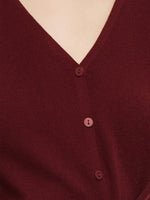 [Preview] Lyocell Blend V-Neck Women Cardigan With Ribbon GOELIA