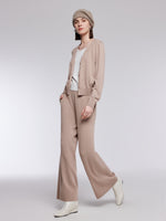 [Preview] Mock-Layered Knit Top And Pants Two-Piece Set GOELIA