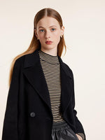 Wool And Cashmere Double-Faced Notched Lapel Women Coat GOELIA