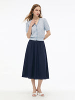 Lyocell Blend Jacquard Knit Top And Skirt Two-Piece Set GOELIA