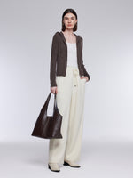 [Preview] 100% Wool Two-Way Zip Women Hooded Cardigan GOELIA