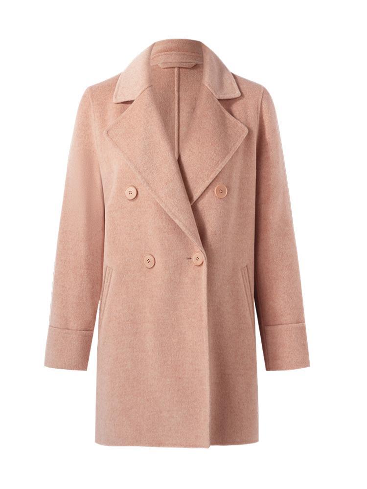 Pure Wool Mid-Length Notched Lapel Double-Faced Coat GOELIA