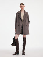 [Preview] Cashmere Wool Blend Double-Faced Women Mid-Length Coat GOELIA