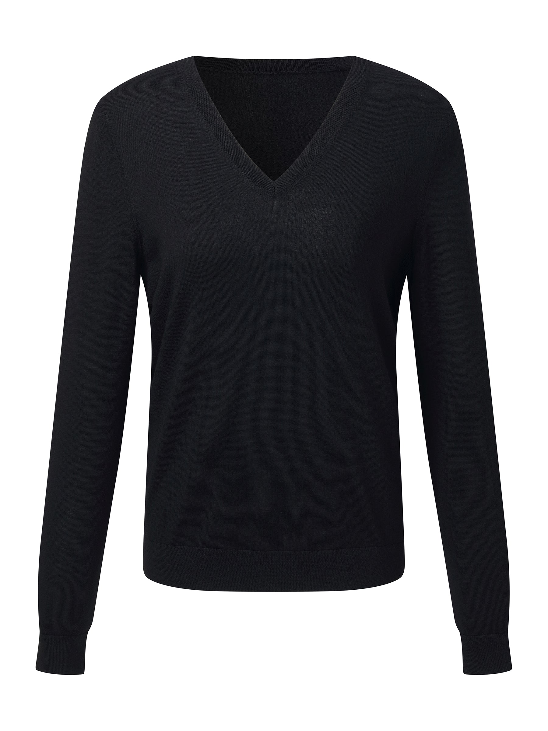 [Preview] Cashmere Wool Mulberry Silk Blend V-Neck Women Knit Top GOELIA