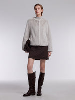 [Preview] Eco-friendly Faux Fur Collarless Women Coat GOELIA