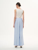 Tencel Acetate Linen Blend Women Straight Leg Pants GOELIA