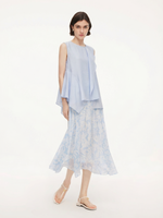 10MM Mulberry Silk Floral Print Women Skirt With Scrunchie GOELIA
