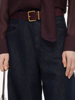 [Preview] Lyocell Cotton Blend Denim Women Jeans With Belt GOELIA