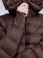 [Preview] Narrow-Quilted Goose Down Hooded Cropped Jacket GOELIA