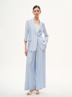 Tencel Acetate Blend 3/4 Sleeve Women Blazer GOELIA