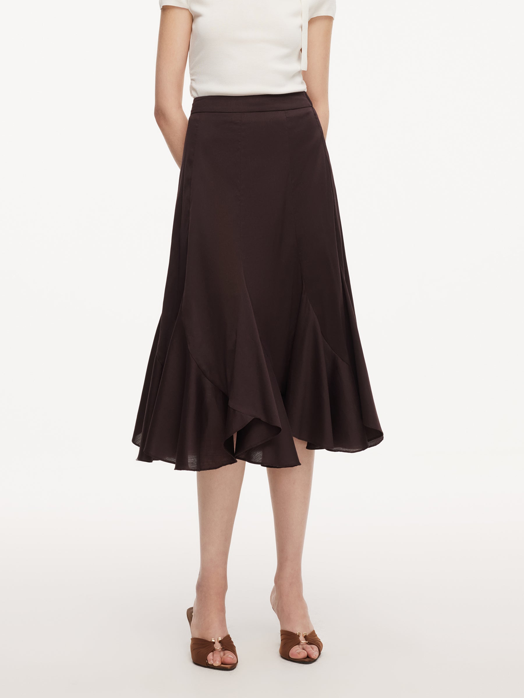 Cotton Blend High-Waisted Women Mermaid Skirt GOELIA