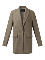 Plaid Notched Collar Women Blazer GOELIA
