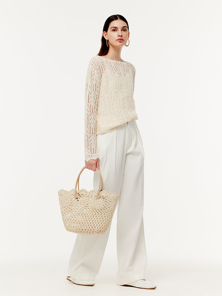 Linen Openwork Women Sweater GOELIA