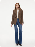 100% Worsted Merino Wool Women Blazer GOELIA