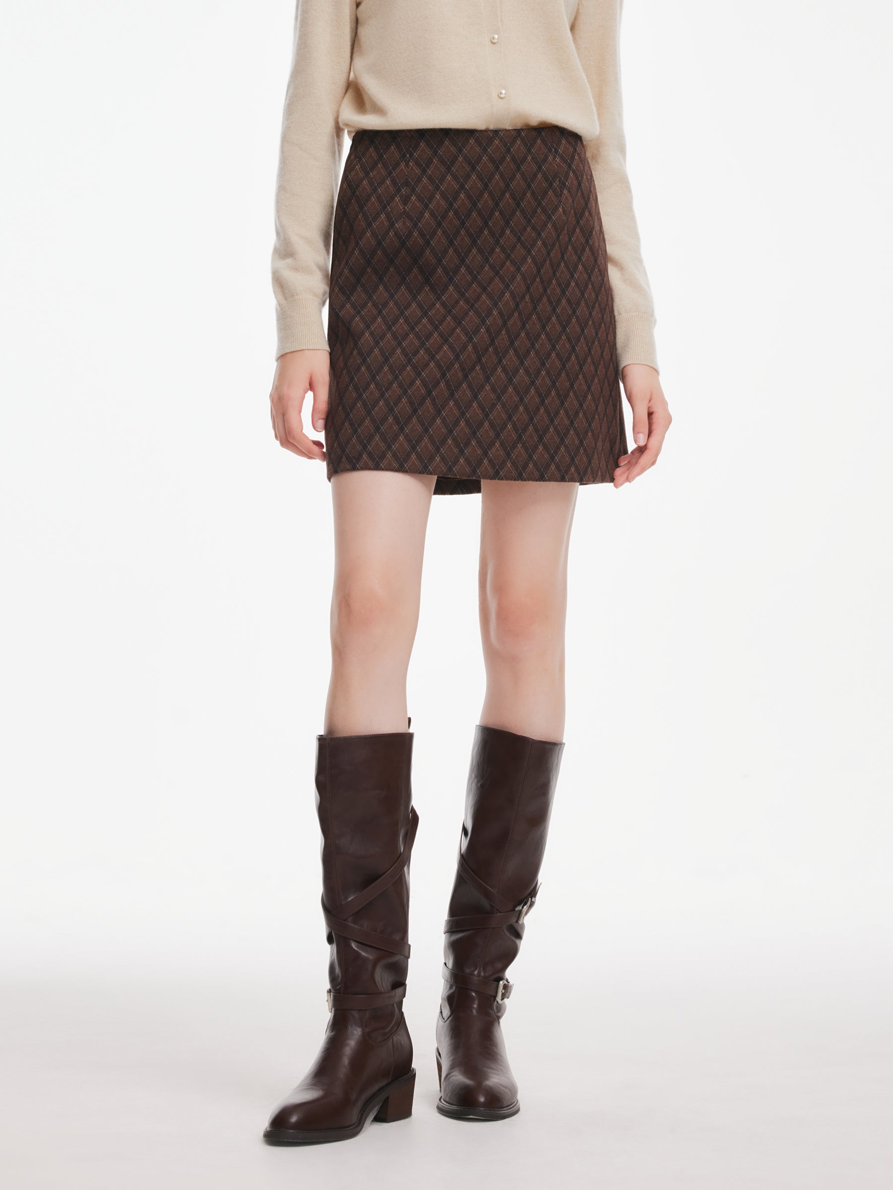 Vintage Plaid A-Line Women Mini Skirt GOELIA