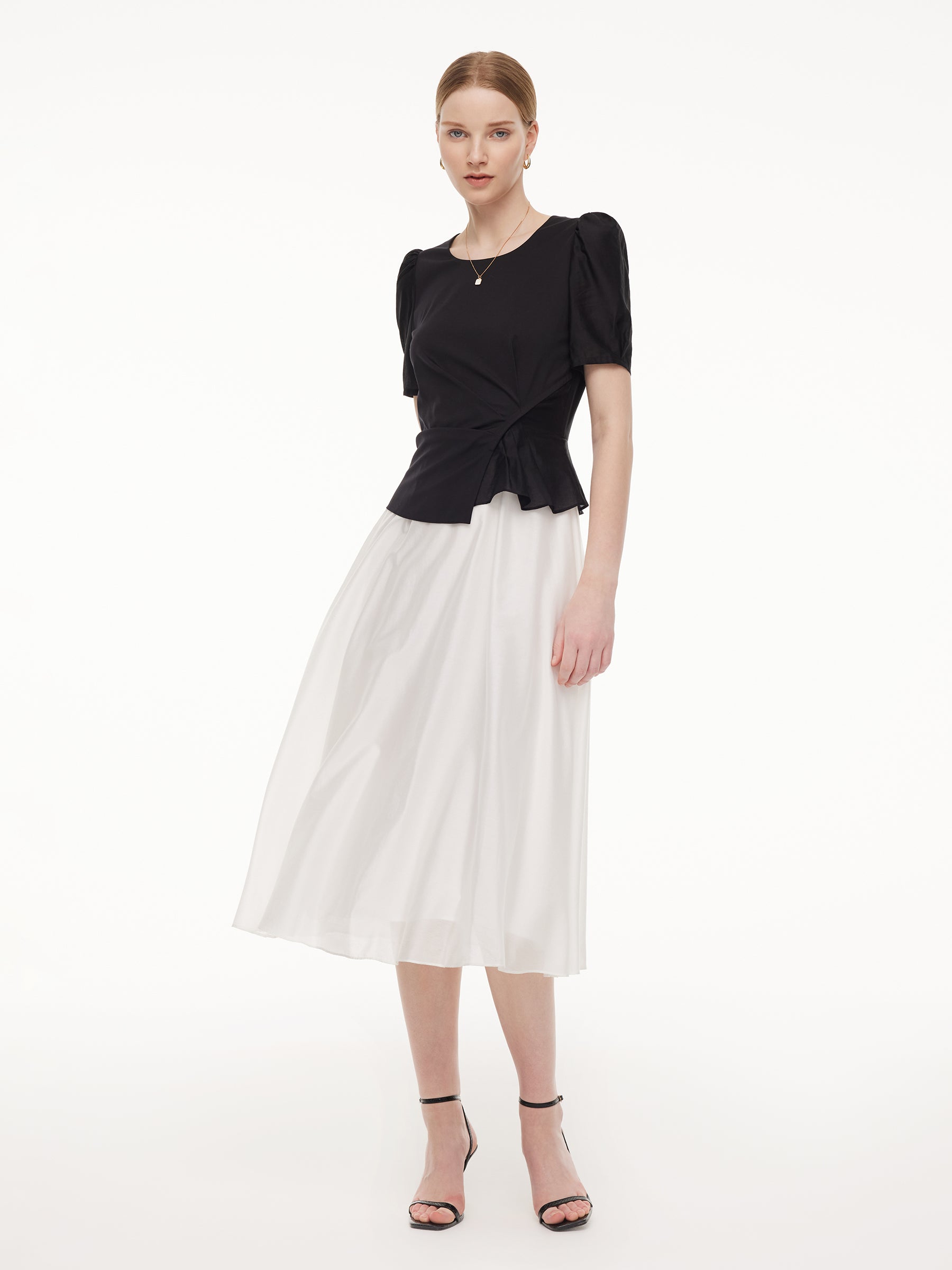 Tencel Blend Color Block Women Patchwork Maxi Dress GOELIA