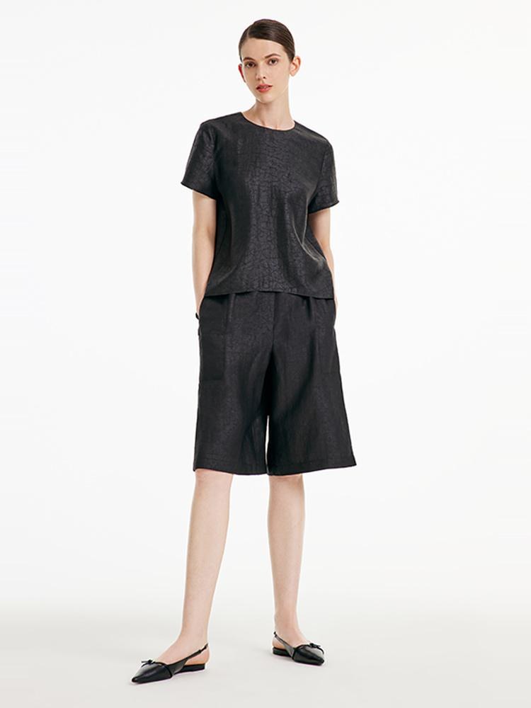 Xiang Yun Silk Short Sleeve Woven T-shirt GOELIA