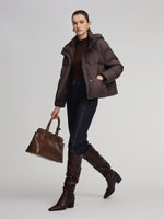 Lightweight Drawstring Hem Hooded Goose Down Jacket GOELIA
