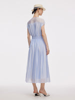 Loose Fit Cap Sleeve Top And A-Line Skirt Two-Piece Set GOELIA