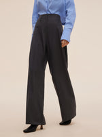 Wool Blend Women High Waisted Wide Leg Pants GOELIA