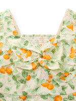 Cotton Floral Print Twist Front Women Midi Dress GOELIA