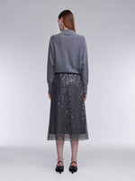 [Preview] Sequin Overlay Women Column Midi Skirt GOELIA