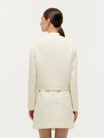 Tweed Bow Tie Neck Jacket And Mini Skirt Two-Piece Set GOELIA