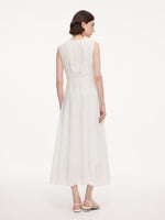 100% Ramie Lace A-Line Women Sleeveless Maxi Dress GOELIA