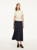 Cotton Side Twist Women T-Shirt With Detachable Beaded Chain GOELIA