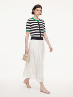Color Block Stripe Women Embroidered Cardigan GOELIA