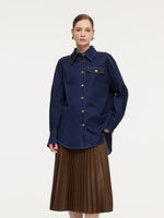 Denim Loose Fit H-Line Women Shirt GOELIA