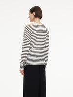 Triacetate Tencel Blend Stripe Boat Neck Top And Tank Top Two-Piece Set GOELIA
