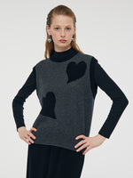 Wool Blend Vest And Mock Neck Top Two-Piece Set GOELIA