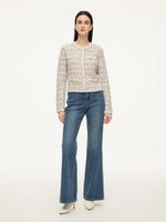 Wool Blend Jacquard Women Cardigan GOELIA