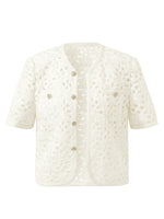 Openwork Single-Breasted Women Crop Jacket GOELIA