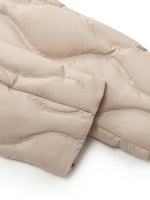 Gathered Waist Long Goose Down Coat With Belt GOELIA