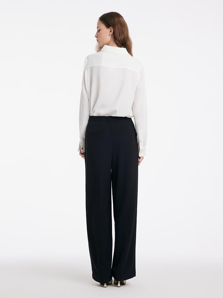 Black Straight Full Length Pants – GOELIA