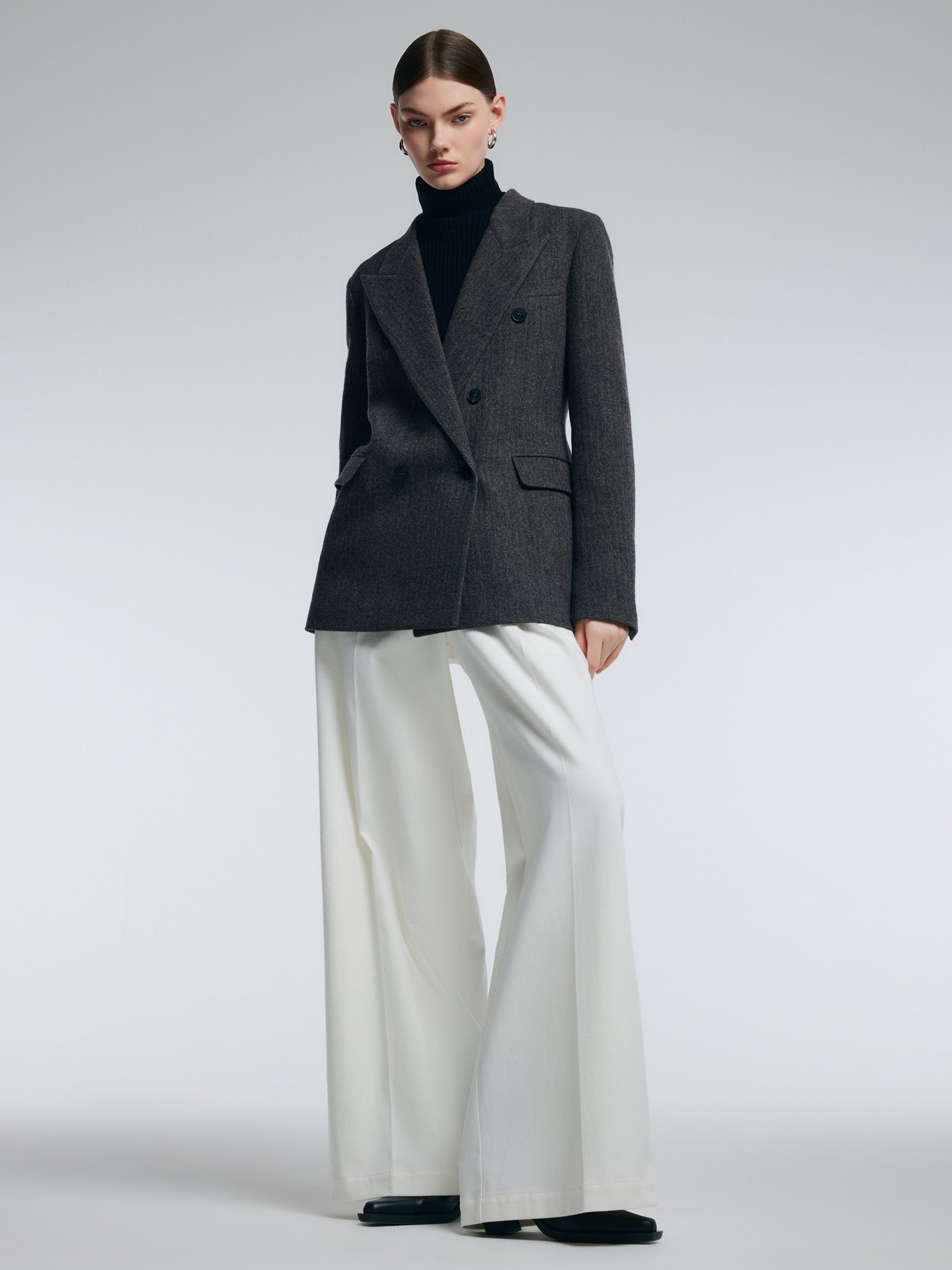 100% Merino Wool Women H-Line Blazer GOELIA