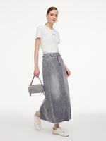 [Preview] Lyocell Cotton Blend Denim Women Column Skirt GOELIA
