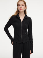 [Preview] Double-Brushed Stretch Zip Jacket And Pants Two-Piece Set GOELIA