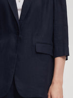 100% Linen 3/4 Sleeve Women Blazer GOELIA