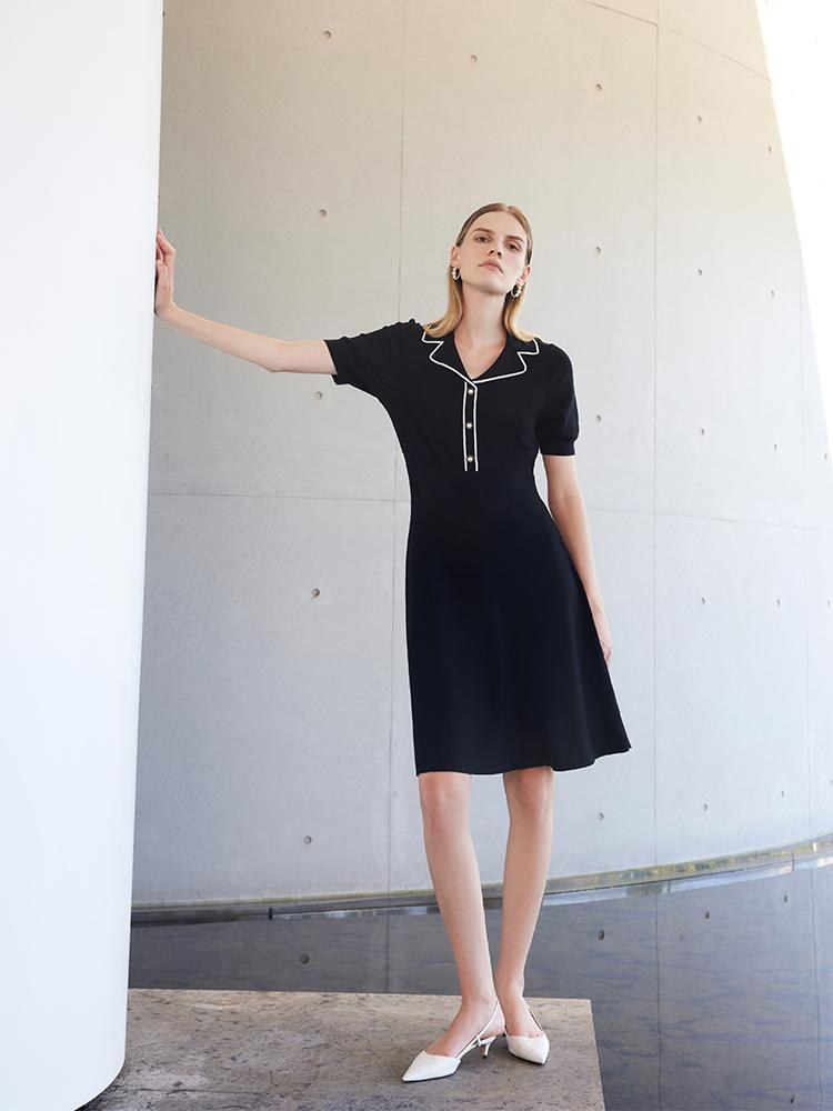 Tencel Mulberry Silk Gathered Waist Midi Dress GOELIA