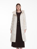 [Preview] Hooded Goose Down Belted Overcoat GOELIA