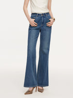 Lyocell Blend Four-Way Stretch Women Flared Jeans GOELIA